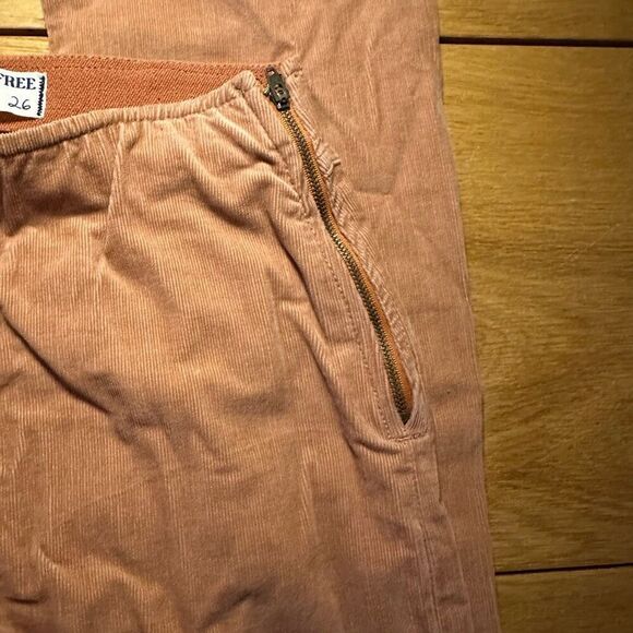 Free people Jenny slim flare orange corduroy jeans 26 - Picture 5 of 11